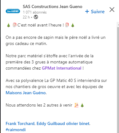 Waouh ! 🎅🏻🎁 Quelle surprise extraordinaire du Père Noël avant l'heure ! 🎄😜 ▶️Ent. @SAS Constructions Jean Guéno 👉la GP Matic 40 S, dans votre parc matériel !👈